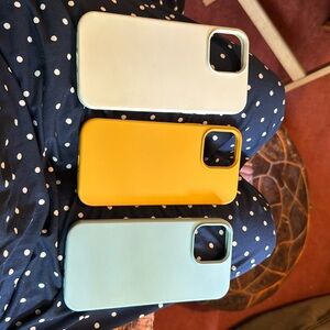 Three silicone cases in like new condition for iphone 13 pro max phone.